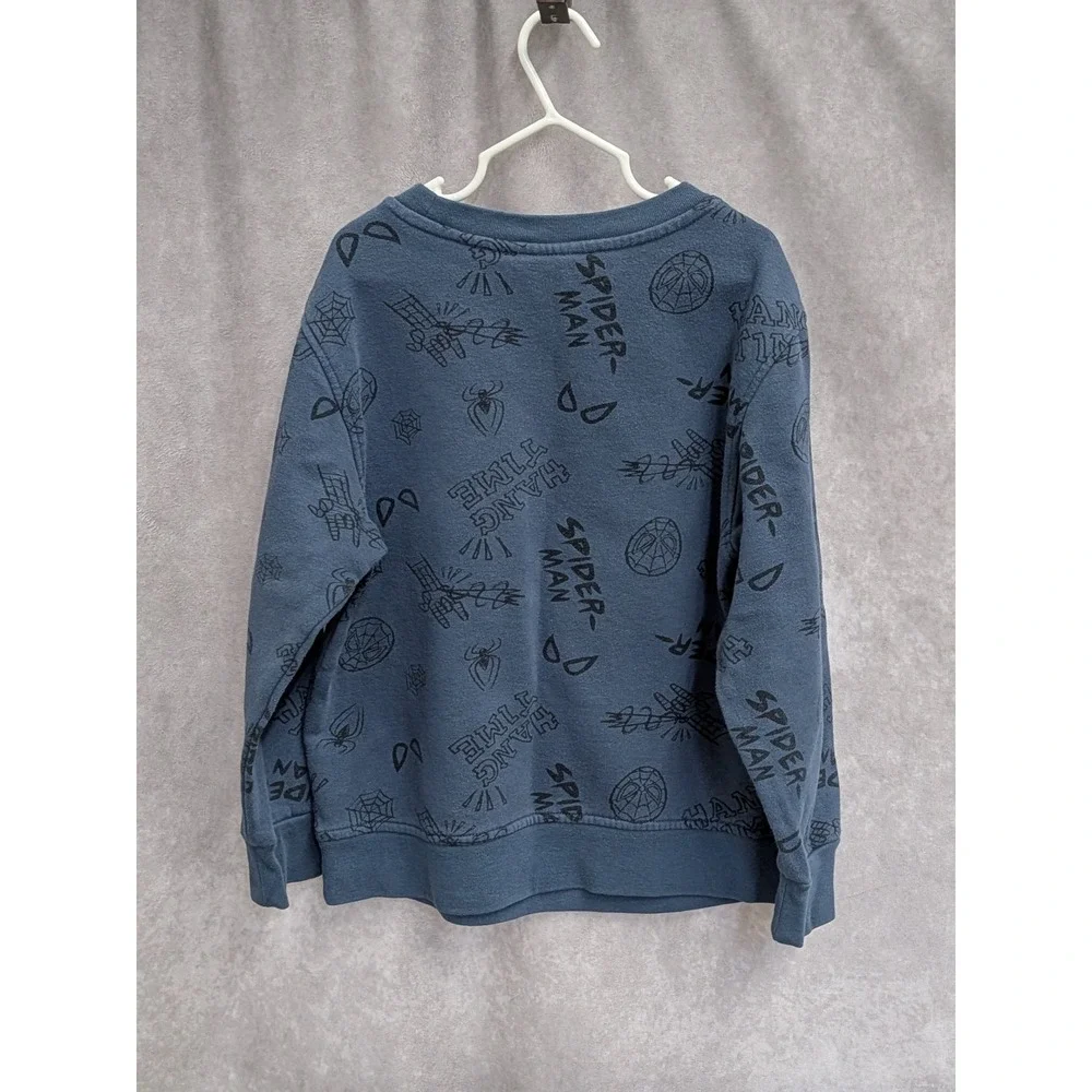 Marvel‎ Spider-Man Boys Sweatshirt Blue Graphic Pullover Great Power Size S 6/7